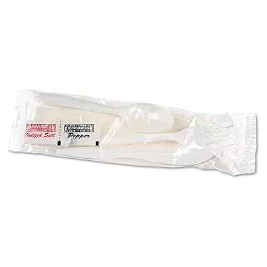 Boardwalk | Boardwalk 6Kitmw White 6 Piece Wrapped Cutlery Kit (Case Of 250) (749507003793)