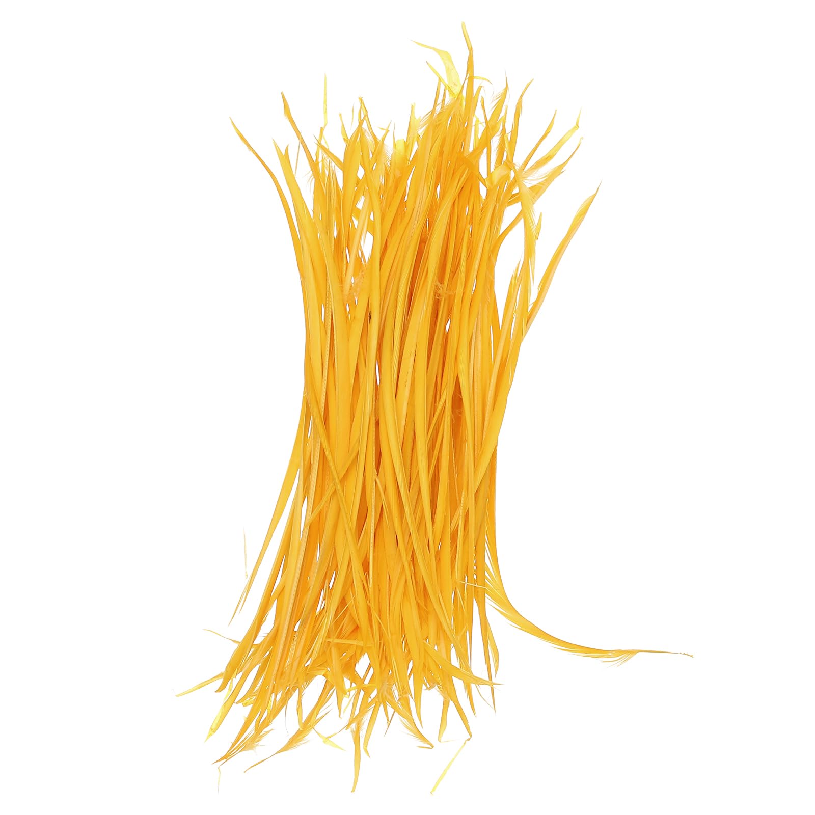 PATIKIL 5-7 Inch(13-17 cm) Feathers, 100 Pack Long Artificial Goose Feather Natural Goose Women Hats Trimming for Wedding Party Crafts, Yellow