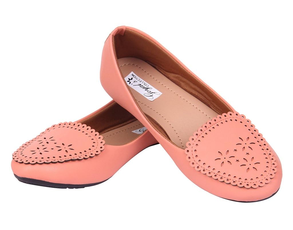 goyal peach cutwork loafer bellies