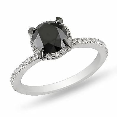 black diamond solitaire ring