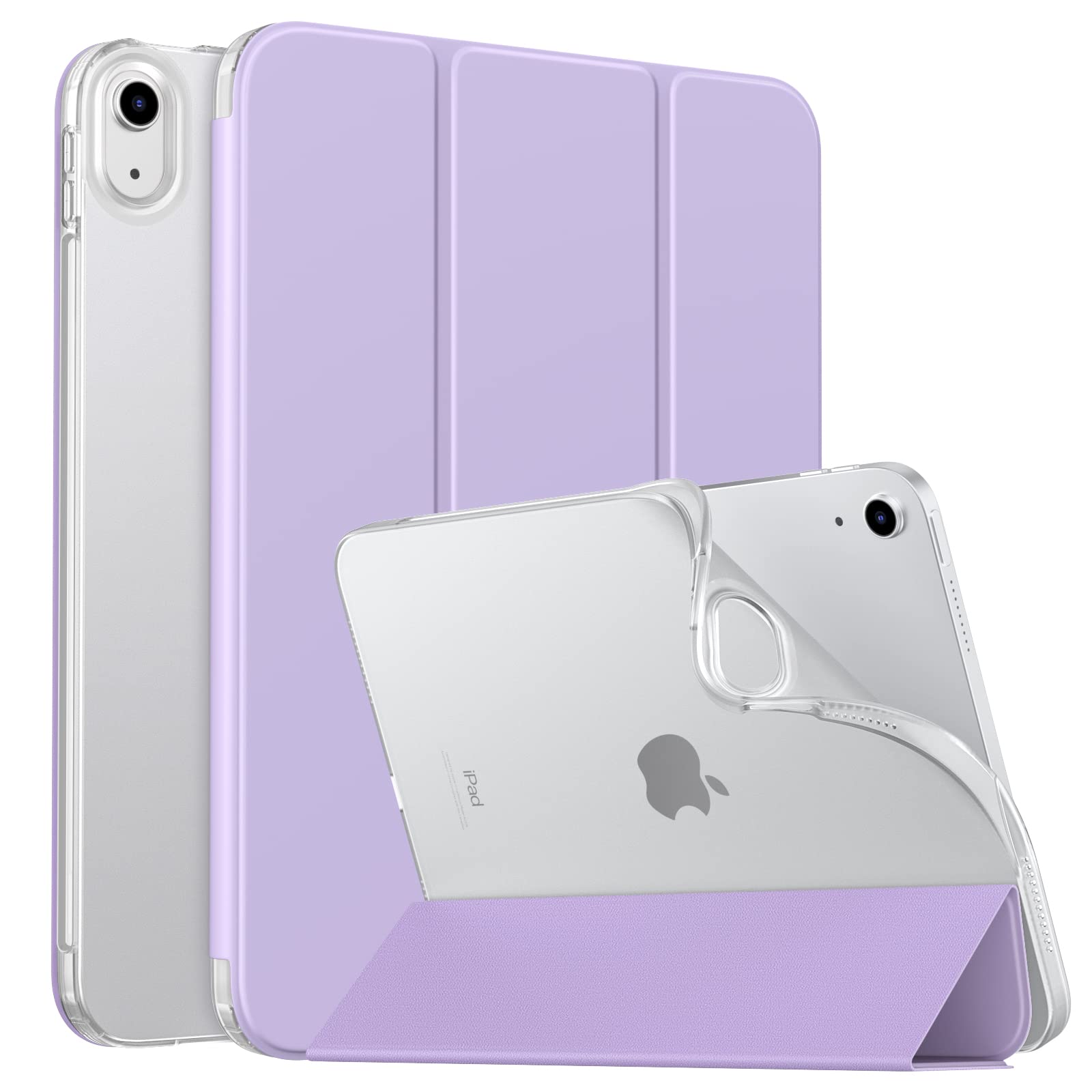 MoKo Case for New iPad (A16) 11th Generation 2025/ 10th Generation 2022, iPad 11 inch/ 10.9 inch Case with Soft TPU Translucent Frosted Back Cover, Auto Wake/Sleep, Support Touch ID,Taro Purple