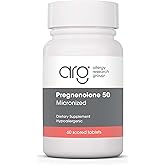 Allergy Research Group ARG Pregnenolone 50 mg - Micronized Hormone Precursor Support - Highly Bioavailable - Hypoallergenic - 60 Servings - 60 Scored Tablets