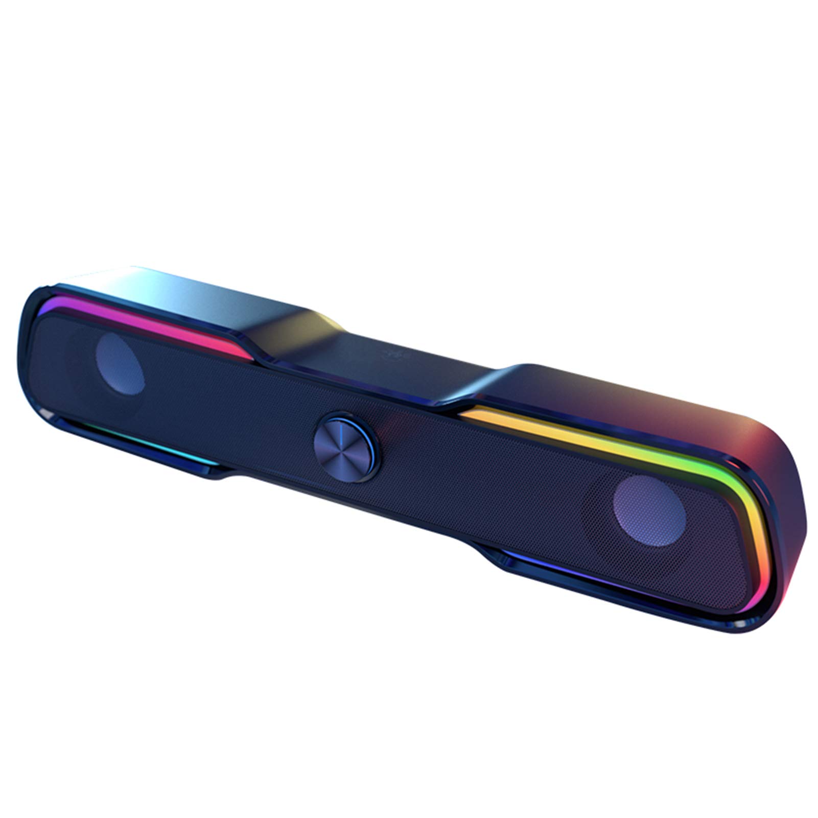Computer Speakers,Multimedia Speakers,2.0 Stereo Volume Control with RGB Light USB Powered Gaming Sp
