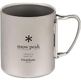 Snow Peak Double Wall Insulated Mug, Lightweight, Titanium 300 ml | Vacuum Insulated, Coffee &amp; Tea Ready, Lightweight &amp; Compact, Collapsible Handles