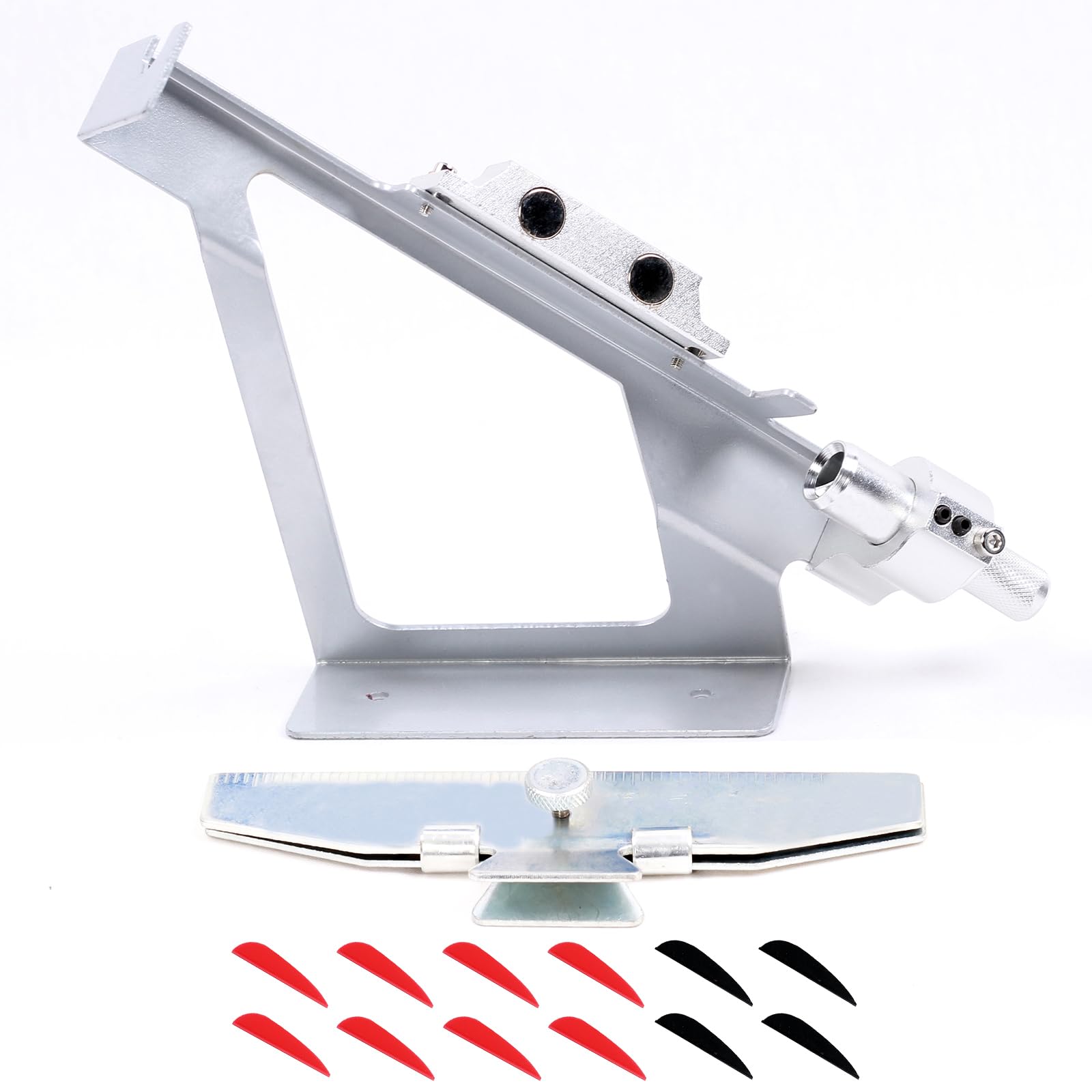 Photo 1 of FENJANER Arrow Fletching Jig - Adjust Archery Arrow Fletchings Tool Jig Kit with Clamp for DIY Arrow Vanes (Sliver)