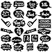 Large Wedding Photo Booth Props 26pcs BizoeRade DIY Party Props, Included 10pcs Black Blank Chalkboard Message Signs & 16pcs Wedding Props with Funny Written TEXT For Weddings Party