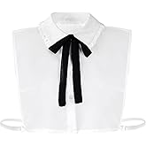 Haakong 1Pcs Fake Collar for Women Detachable Dickey Collar Tops Faux False Collar Half Shirts Graduation Daily Wear White and Blue