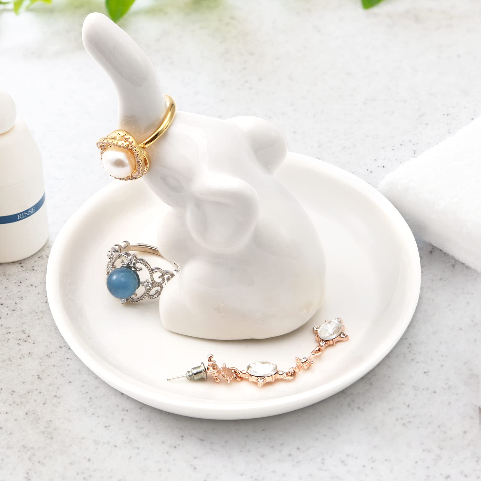 PUDDING CABIN PUDDING CABIN Elephant Gifts for Women Wedding Ring Holder Ring Dish Christmas Gifts for Women Mom Girls Aunt Sisters Engagement Bridal Shower Xmas Gifts, Birthday Gifts for Women