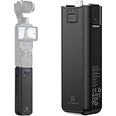 K&amp;F CONCEPT 5000mAh Fast Charging Battery Handle for Osmo Pocket 3/4/4 Pro | Xtra Muse Power Grip, Wireless Mic Direct Connection, 1/4" Tripod Thread, Smart Temp Control JHPCK3