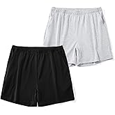 AIMPACT Mens Lounge Shorts Breathable Soft 4 Inch Lightweight Simple Active Shorts Sleep Bottoms