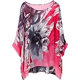 Women's Bohemian Style Summer Beach Lagenlook Top Kimono Loose Waterfall Chiffon Kaftan Poncho Shirt