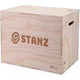 Stanz (TM) Wood Plyo Plyometric Exercise Box, 16" x 14" x 12" Training Plyometric Agility Jump Box for Exercise Fitness