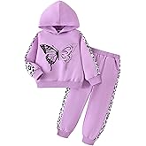 Girls Clothes Fall Winter Toddler Outfits Leopard-print Hoodie Sweatshirt + Sweatpants 2 Piece Set 4-12 Years