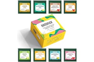 HANDPICK, Tea Bags Sampler Assortment Variety pack Gift Box 8 Flavors, 40 Tea Bags - Perfect Variety | English Breakfast, Green, Black, Herbal & More | Gifts for Him/Her