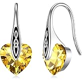 Birthstone Earrings Sterling Silver Celtic Dangle Drop Earrings Hypoallergenic Hook Earrings Irish Jewelry Mothers Day Birthday Gifts for Daughter Girlfriend Wife