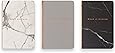 Eccolo Mini Memo Books / Jotters, 4 x 6 Inches, Ruled, Flexible Cover, Pack of 3 (Marble Designs)