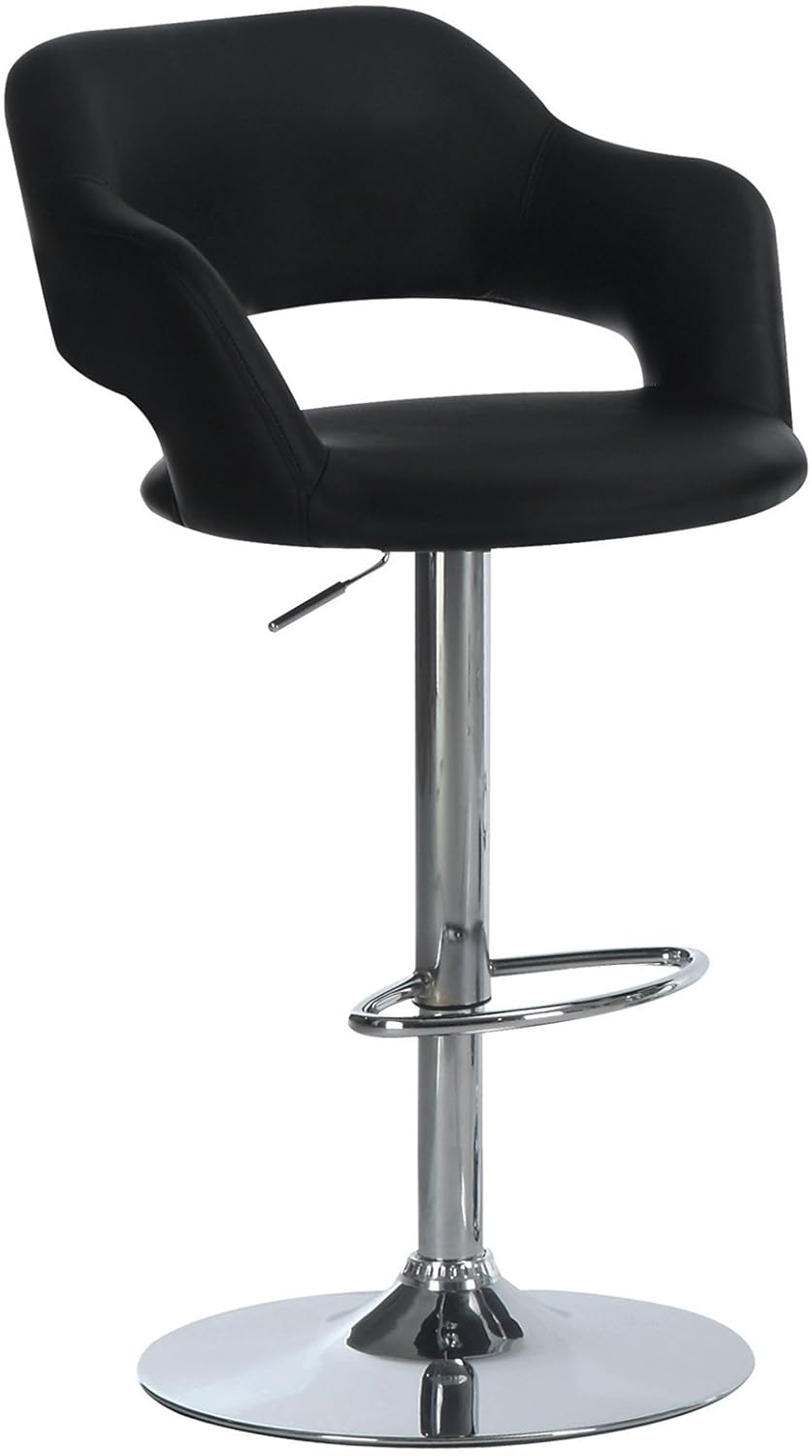 Monarch Specialties 2357 Black and Chrome Metal Hydraulic Lift Barstool