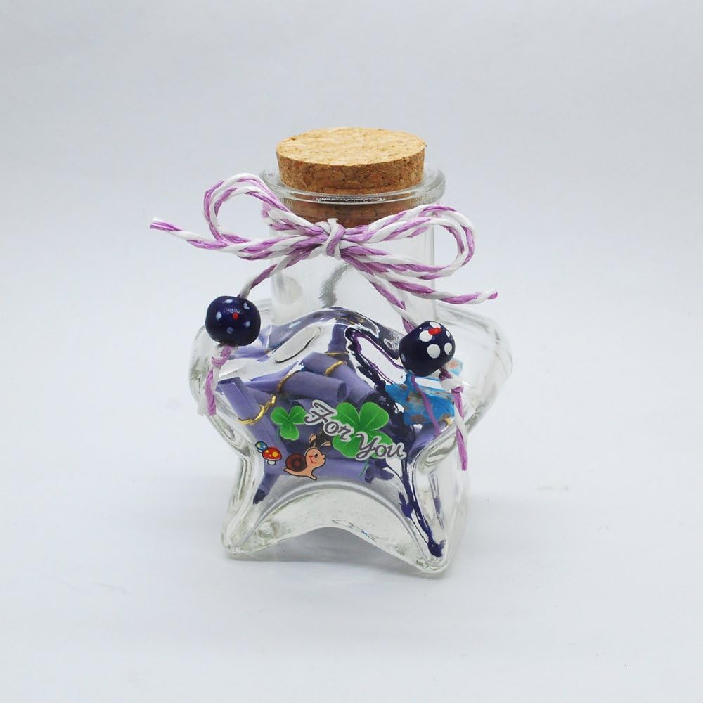 Star Shaped Jar Glass Favor Bottle with Cork 3 inches 40ml
