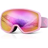 SH HORVATH Ski Snowboard OTG Goggles, HD Mirrored Anti-Fog Goggle for Men Women