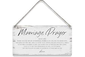 MIGUMUTU Marriage Prayer Quote Sayings Home Wall Decor Wooden Signs Rustic Farmhouse Hanging Wall Plaque Sign Wedding Gift
