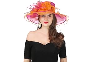 SAFERIN Women's Organza Church Fascinator Bridal Tea Party Wedding Hat