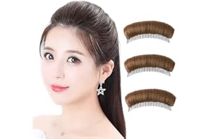 Elandy 3Pcs Hair Bun Invisible False Hair Clip, Light Brown