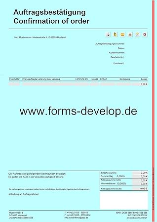 Bestellbestatigung Auftragsbestatigung Pdf Formular A4 H Standard Amazon De Burobedarf Schreibwaren