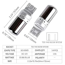 1797 T20 7440 LED Turn Signal Lights Bulbs W21W