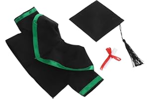 LALADEFIEE Graduation Season Accessory for Plush Bear Green Shoulder Cape Black Tassel Cap Diploma Gown Outfit