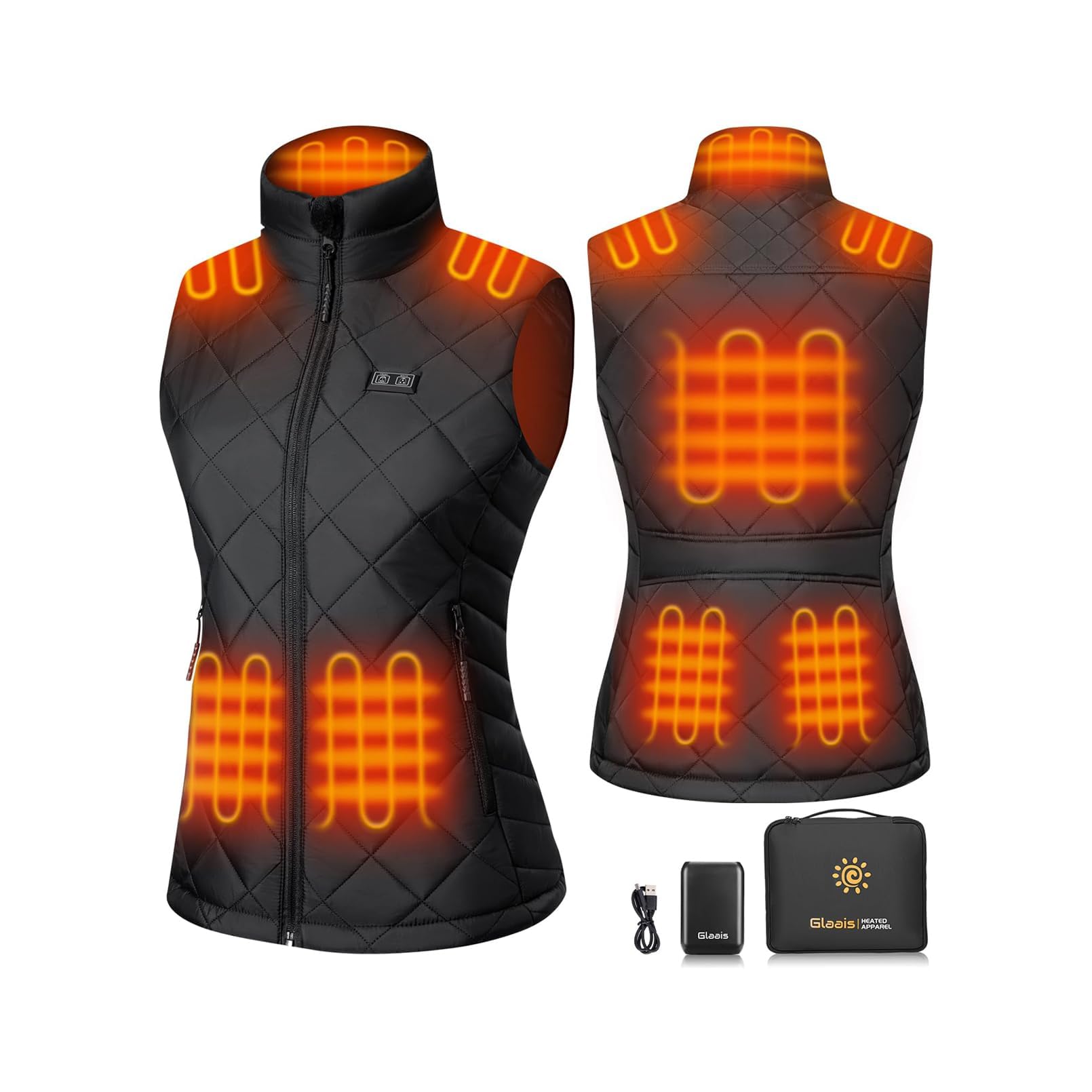 Photo 1 of Glaais Heated Vest Women with Battery Pack 16000mAh 7.4V, Women's Warming Electric Heated Vest
