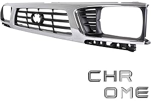 TORCIA TYG (CAPA QUALITY) Chrome Front Grille Compatible with 1995-1997 Toyota Tacoma 4WD Chrome, ABS OEM Replacement Bumper Grill for TO1200197 53100-35340