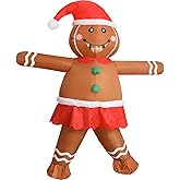 OVIFM Christmas Inflatable Costume Adult,Gingerbread Man Costume,Blow Up Xmas Character Costumes for Women Men Cosplay Party