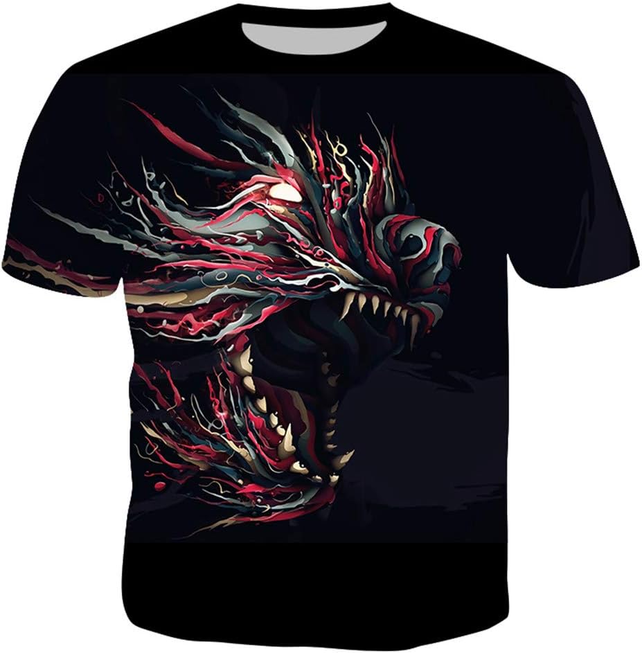 SLTX Men's The Skull 3D Printed Short Sleeve Fashion T Shirt,15 Styles of Color,M-3XL