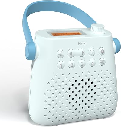 i-box DAB Radio Portable DAB Plus FM Shower Speaker IPX5 Water Resistant USB C
