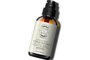 LATHER & WOOD SHAVING CO Best After-Shave Balm, Unscented, Premium Aftershave Lotion, Soothes and Moisturizes Face After Shaving, Does Not Dry The Skin, Eliminates Razor Burn for A Silky Smooth Finish ...