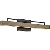 Kira Home Felix 25" Modern Integrated LED (24W) Vanity/Bathroom Light, Linear Design, 3000k Warm White Light, Black + Smoked 