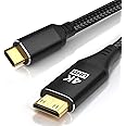 USB C to Mini HDMI Cable 3FT, High Speed 4K Cord 4K@30/2K@60Hz/1080P Nylon Type C to Mini HDMI Uni-Directional Cord for, Portable Monitor, Steam Deck, ROG Ally, Laptop, MacBook, iPad Pro, iPhone 15