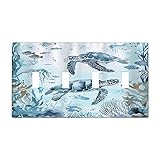 OILbiexn Light Switch Cover Blue Sea Animal Sea