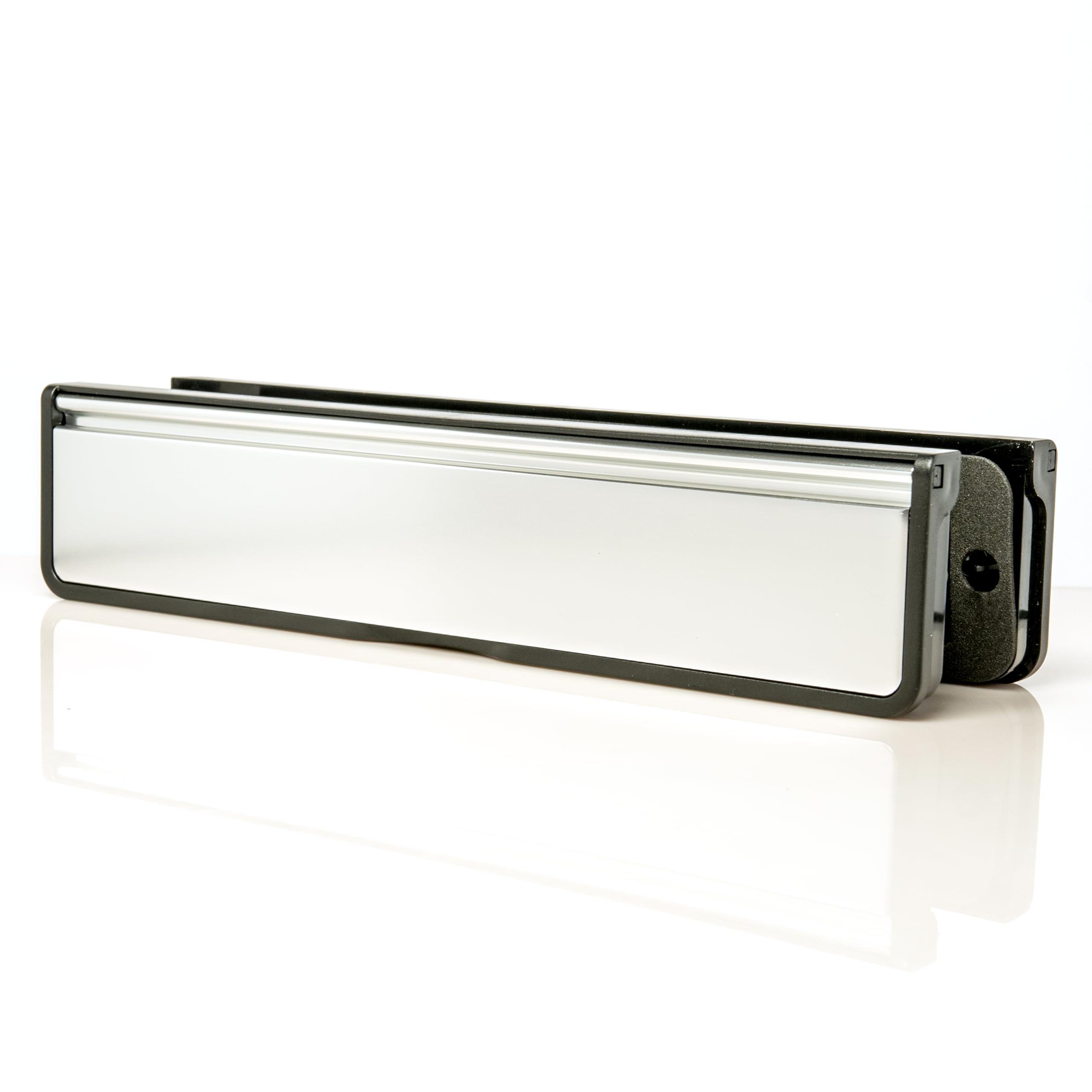 TSS Letterplate 12" in Polished Silver, Telescopic Sleeved Letter Box for uPVC Doors with 40mm to 80mm Thickness. 12 Inch Letterbox for upvc Door in Polished Silver