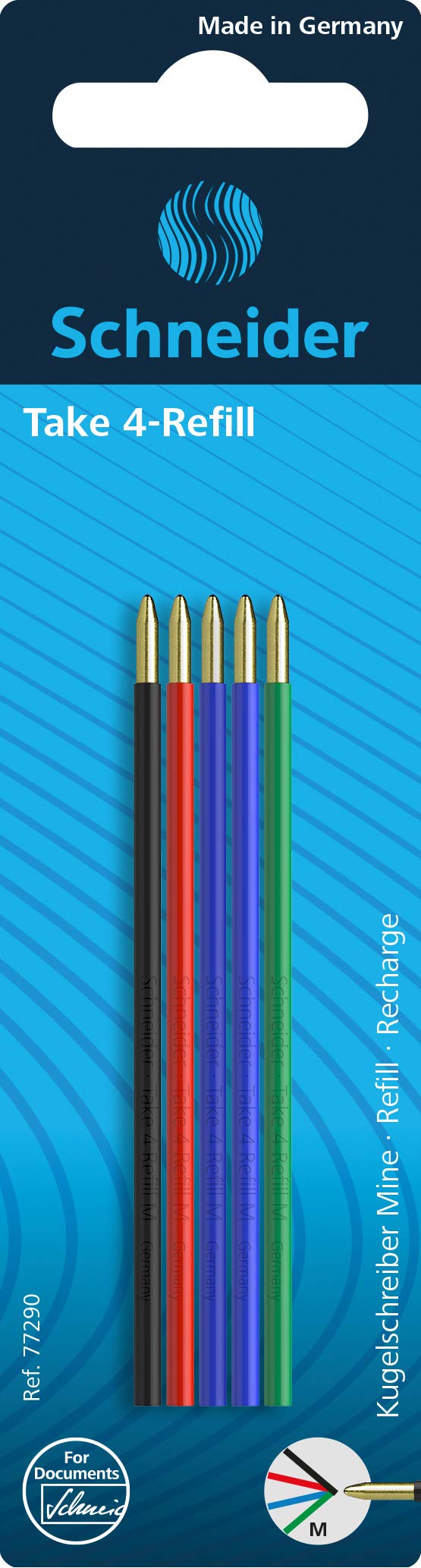 Schneider Take 4 Ballpoint Refills 5 piece assorted colours