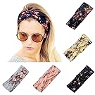 Twinfree 5 Pack Women Headband Boho Flower Style Cross Head Wrap Hair Band