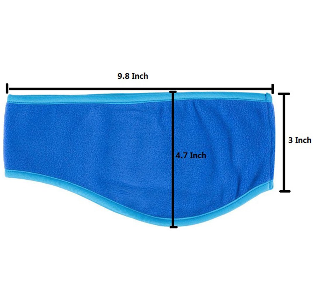 Hi-crazystore hippie headband Daily Wear Eye and Ear Sleep Mask Cool Man Hair Band Polar Fleece Ski Ear Muff Ear Warmers HeadBand Stretch EarMuff Running Headwear for women Wind Ear Cover (Light Blue)