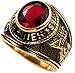18K Gold Overlay Men's US Marines Ring Red Ruby CZ Stone size 8 9 10 11 12 13 14