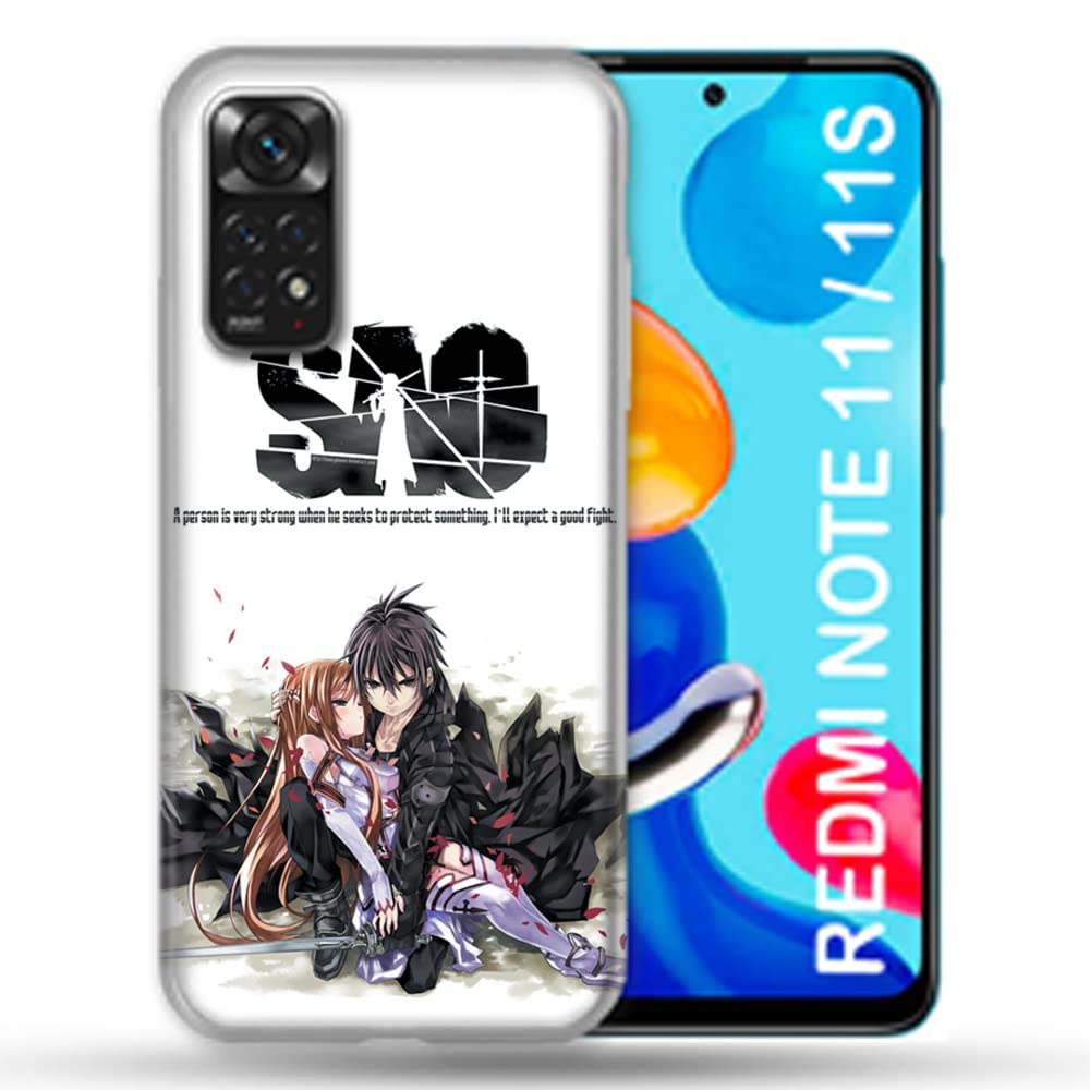Cokitec White Manga SAO Sword Art Online Case for Xiaomi Redmi Note 11 / 11S