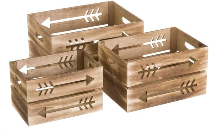 Caja de Madera de Fruta marrón étnica para decoración Factory - LOLAhome: Amazon.es: Hogar