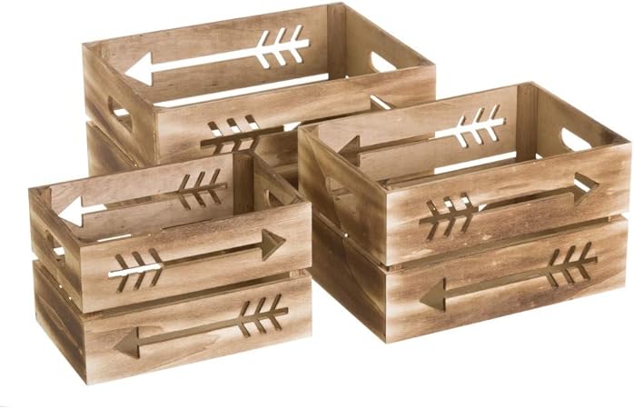 Caja de Madera de Fruta marrón étnica para decoración Factory - LOLAhome: Amazon.es: Hogar