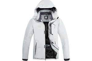 INVACHI Men's Waterproof Ski Snow Jacket Warm Winter Quilted Coat Parka Raincoats With Multi-Pockets