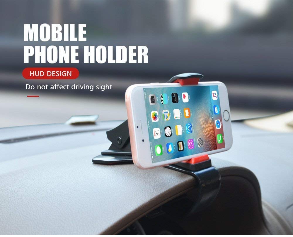 Car Phone Mount, ZOORE 360 Rotary Car Dashboard Phone Holder Front View Design HUD GPS with 5 Cable Clip for iPhone Xs, 8, 8 Plus, 7 Plus, Samsung Galaxy S9, S8 Plus, S7, Note 9 Edge, Google and More