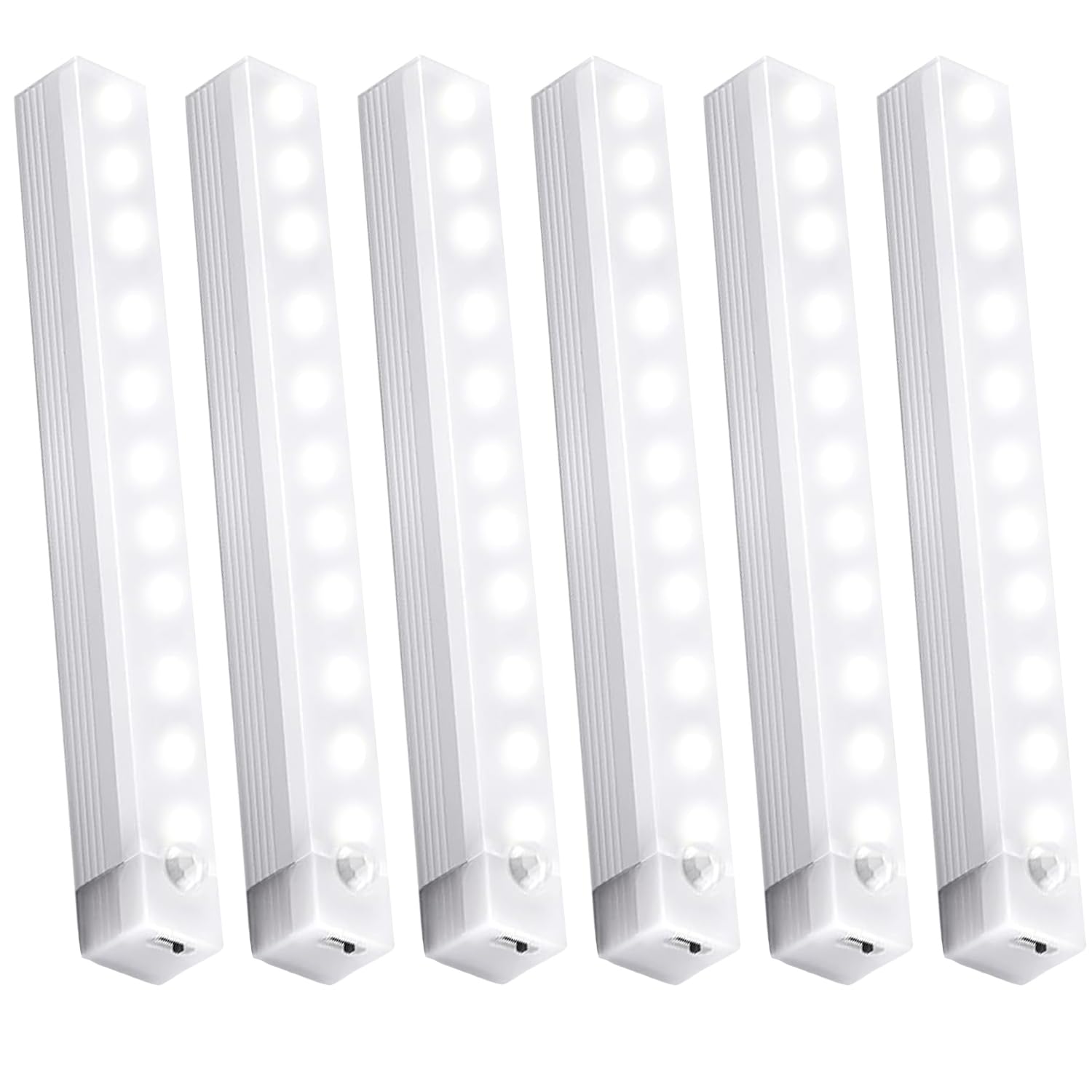 YLUIQDZL 6 Pack Under Cabinet Light,Motion Sensor Rechargeable LED Lights with Magnetic,Indoor Wireless Closet Lights for Kitchen, Cabinet,Stairs