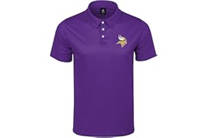 FOCO NFL Men's Officially Licensed Football Team Color Primary Logo Performance Short Sleeve Polyester Polo Shirt